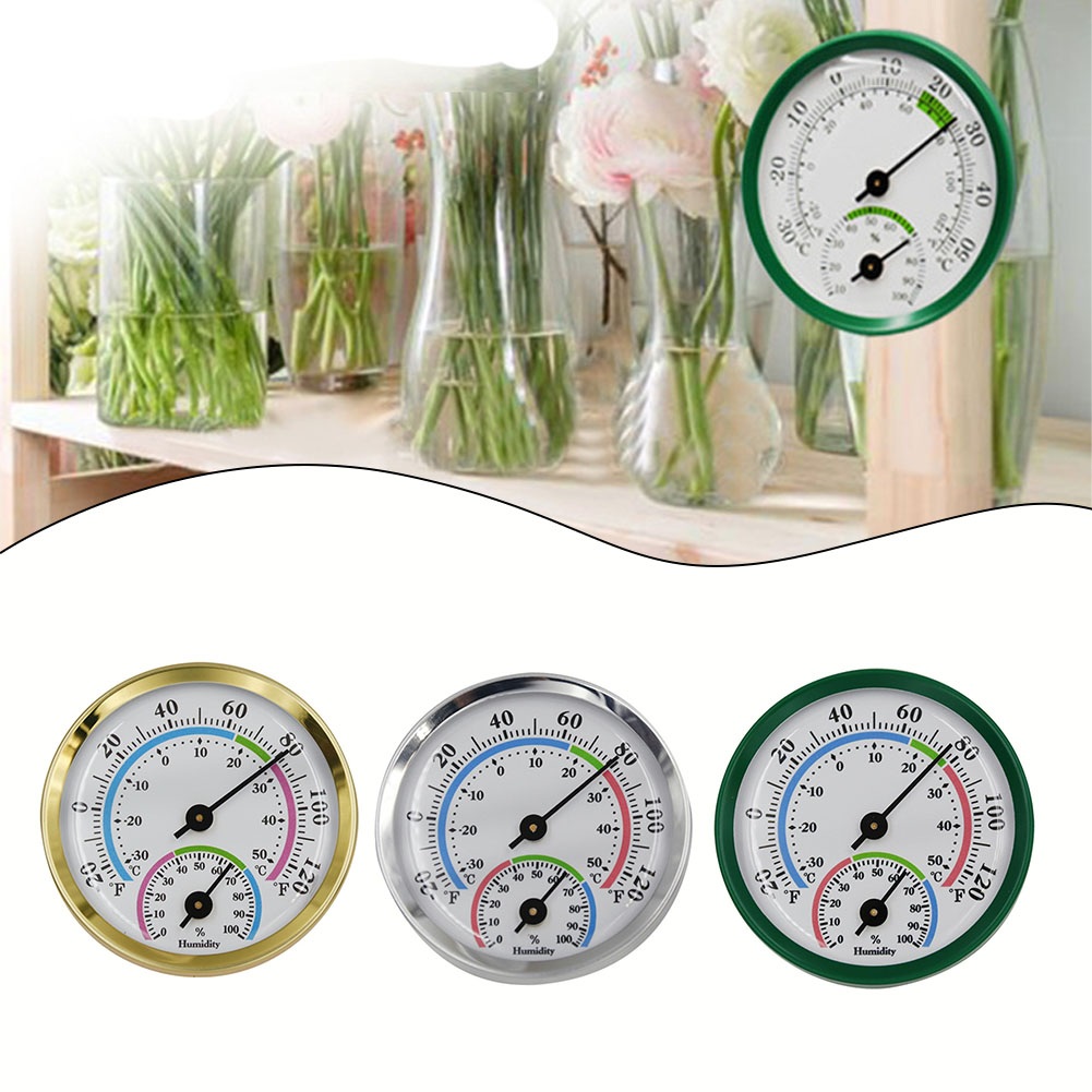Home Improvement Tool Time - 1 szt. Aluminiowy Termometr Higrometr 57x57x13mm